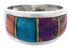 Multicolor Inlay Southwestern Silver Ring Size 8-3/4 EX50896